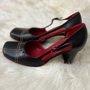 Alberto Fermani Black and Red Heels